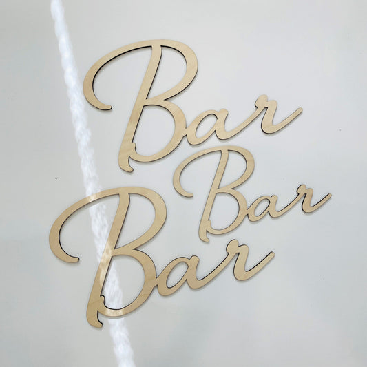 Bar | Holzschilder, Schriftart 5