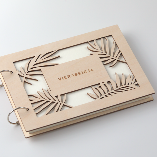 Vieraskirja häihin - puiset kannet